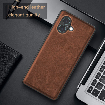 Kapa Tux Leather Back Cover for Apple iPhone 16 Plus | Slim Shockproof Camera Protection Bumper Case (Brown)
