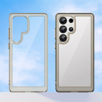Kapa Unicorn Acrylic Clear Back Cover For Samsung Galaxy S25 Ultra | Slim Shockproof [Military Grade Protection] Hybrid Bumper Case (Grey Sides)