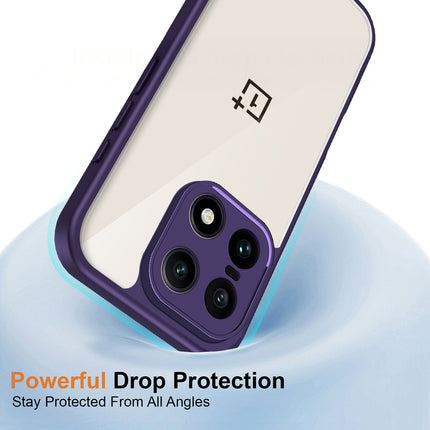 Kapa Hawkeye Clear Slim Tough Back Cover for OnePlus 15 | Camera Lens Protector Anti Yellow Shockproof Clear Hybrid Case Cover (Purple) - Mobizang