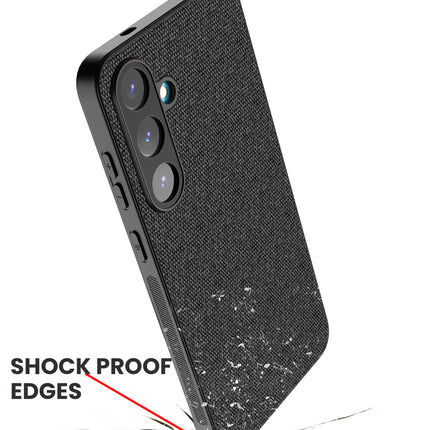 Kapa Soft Full Fabric Protective Back Case Cover for Samsung Galaxy S25 Plus | Shockproof Slim Hard Anti Slip Back Case (Black) - Mobizang