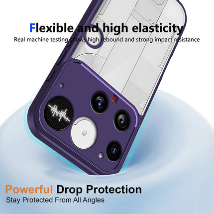 Kapa Hawkeye Clear Slim Tough Back Cover for Nothing Phone 3 5G | Camera Lens Protector Anti Yellow Shockproof Clear Hybrid Case Cover (Purple Sides)