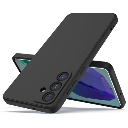 Kapa Matte Protective Lens Flexible Back Cover for Samsung Galaxy M55 / F55 | Slim Silicone with Soft Lining Shockproof Full Body Bumper Case (Black)
