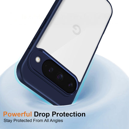 Kapa Hawkeye Clear Slim Tough Back Cover for Google Pixel 10 | Camera Lens Protector Anti Yellow Shockproof Clear Hybrid Case Cover (Blue)