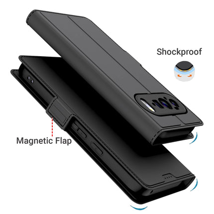 Kapa Noble Slim Magnetic Leather Flip Case Cover for Google Pixel 10 Pro | Card Holder Stand Flip Wallet Case (Black) - Mobizang