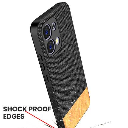 Kapa Soft Fabric & Leather Hybrid Protective Back Cover for Oppo F31 5G | Shockproof Slim Hard Anti Slip Back Case (Black,Brown)
