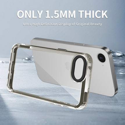 Kapa Warrior Acrylic Clear Back Cover For Apple iPhone 16E | Slim Shockproof [Military Grade Protection] Hybrid Bumper Case (Grey Sides) - Mobizang