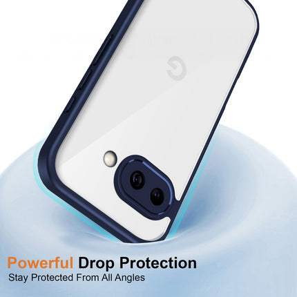 Kapa Hawkeye Clear Slim Tough Back Cover for Google Pixel 9A | Camera Lens Protector Anti Yellow Shockproof Clear Hybrid Case Cover (Blue)