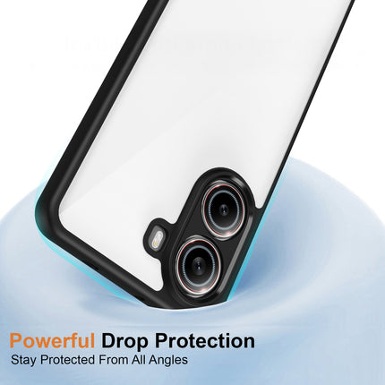 Kapa Hawkeye Clear Slim Tough Back Cover for Poco F7 5G | Camera Lens Protector Anti Yellow Shockproof Clear Hybrid Case Cover (Black Sides)