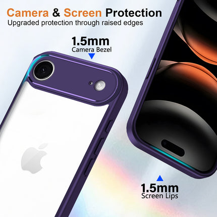 Kapa Hawkeye Clear Slim Tough Back Cover for Apple iPhone 17 Air | Camera Lens Protector Anti Yellow Shockproof Clear Hybrid Case Cover (Purple)