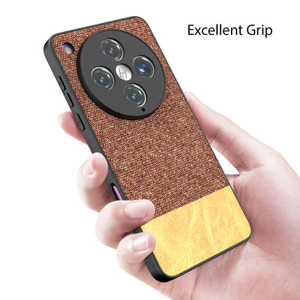 Kapa Soft Fabric & Leather Hybrid Protective Back Cover for Oppo Find X8 Pro | Shockproof Slim Hard Anti Slip Back Case (Brown)