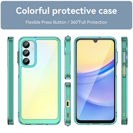 Kapa Unicorn Acrylic Clear Back Cover For Samsung Galaxy A16 | Slim Shockproof [Military Grade Protection] Hybrid Bumper Case (Blue Sides)