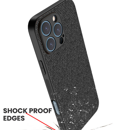 Kapa Soft Full Fabric Protective Back Case Cover for Apple iPhone 16 Pro Max | Shockproof Slim Hard Anti Slip Back Case (Black) - Mobizang