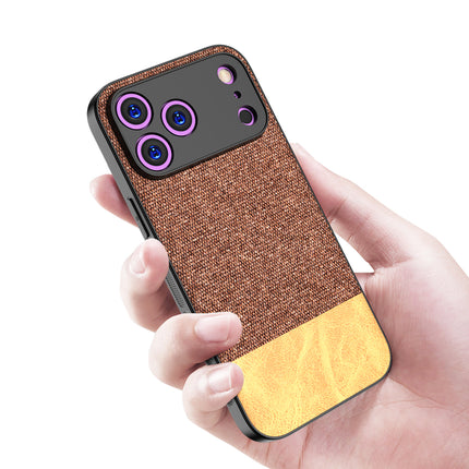 Kapa Soft Fabric & Leather Hybrid Protective Back Cover for Apple iPhone 17 Pro Max | Shockproof Slim Hard Anti Slip Back Case (Brown)