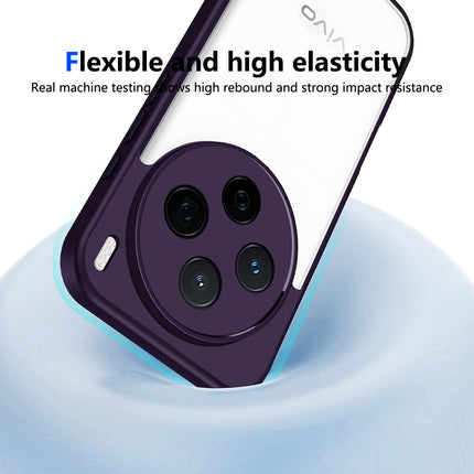 Kapa Hawkeye Clear Slim Tough Back Cover for Vivo X300 5G | Camera Lens Protector Anti Yellow Shockproof Clear Hybrid Case Cover (Purple) - Mobizang