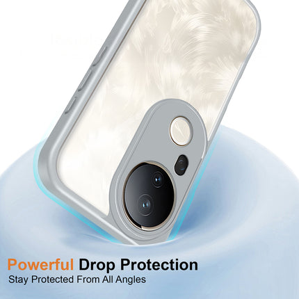 Kapa Hawkeye Clear Slim Tough Back Cover for Vivo T4 Ultra 5G | Camera Lens Protector Anti Yellow Shockproof Clear Hybrid Case Cover (Grey) - Mobizang
