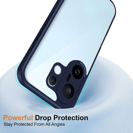 Kapa Hawkeye Clear Slim Tough Back Cover for Vivo X200 FE 5G | Camera Lens Protector Anti Yellow Shockproof Clear Hybrid Case Cover (Blue Sides) - Mobizang