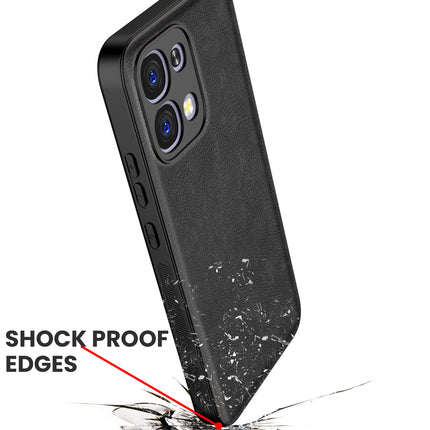 Kapa Tux Leather Back Cover for Oppo F31 5G | Slim Shockproof Camera Protection Bumper Case (Black)