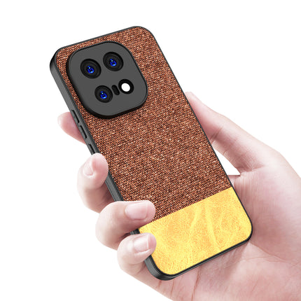 Kapa Soft Fabric & Leather Hybrid Protective Back Cover for IQOO 15 5G | Shockproof Slim Hard Anti Slip Back Case (Brown)