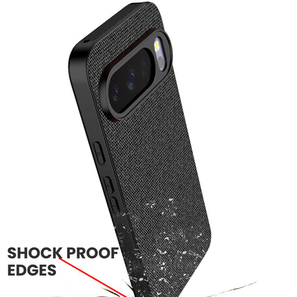 Kapa Soft Full Fabric Protective Back Case Cover for Google Pixel 10 Pro | Shockproof Slim Hard Anti Slip Back Case (Black)