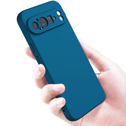 Kapa Matte Protective Lens Flexible Back Cover for Google Pixel 9 / 9 PRO | Slim Silicone with Soft Lining Shockproof Full Body Bumper Case (Blue)