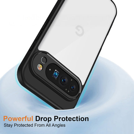 Kapa Hawkeye Clear Slim Tough Back Cover for Google Pixel 10 Pro | Camera Lens Protector Anti Yellow Shockproof Clear Hybrid Case Cover (Black)
