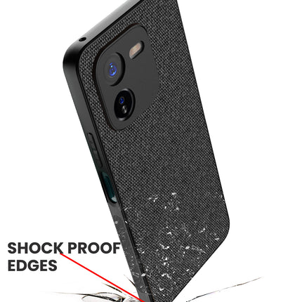 Kapa Soft Full Fabric Protective Back Case Cover for IQOO Z9X | Shockproof Slim Hard Anti Slip Back Case (Black)