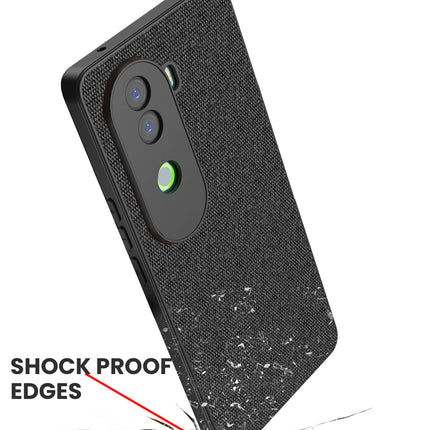 Kapa Soft Full Fabric Protective Back Case Cover for Vivo V40E / iQOO Z9S | Shockproof Slim Hard Anti Slip Back Case (Black) - Mobizang