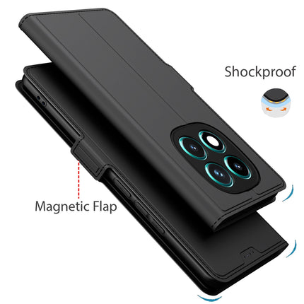 Kapa Noble Slim Magnetic Leather Flip Case Cover for Redmi Note 14 Pro (5G) | Card Holder Stand Flip Wallet Case (Black) - Mobizang