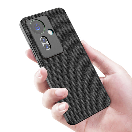 Kapa Soft Full Fabric Protective Back Case Cover for Oppo F25 Pro (5G) | Shockproof Slim Hard Anti Slip Back Case (Black) - Mobizang