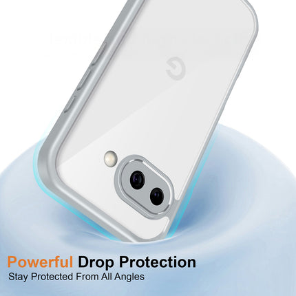 Kapa Hawkeye Clear Slim Tough Back Cover for Google Pixel 9A | Camera Lens Protector Anti Yellow Shockproof Clear Hybrid Case Cover (Grey)