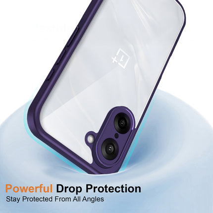 Kapa Hawkeye Clear Slim Tough Back Cover for OnePlus Nord CE 5 | Camera Lens Protector Anti Yellow Shockproof Clear Hybrid Case Cover (Purple Sides) - Mobizang