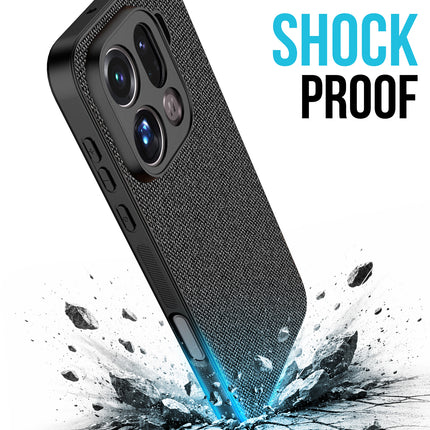 Kapa Soft Full Fabric Protective Back Case Cover for Oppo Find X9 Pro | Shockproof Slim Hard Anti Slip Back Case (Black) - Mobizang
