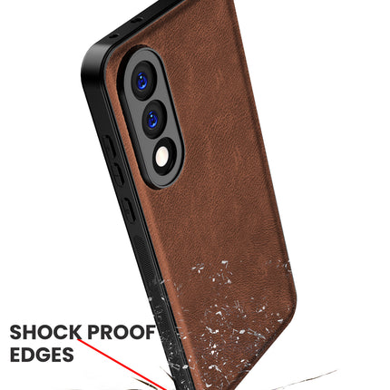 Kapa Tux Leather Back Cover for OnePlus Nord 5 | Slim Shockproof Camera Protection Bumper Case (Brown)