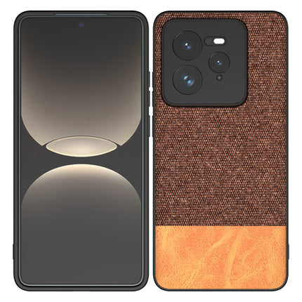 Kapa Soft Fabric & Leather Hybrid Protective Back Cover for Realme GT 7 PRO | Shockproof Slim Hard Anti Slip Back Case (Brown)