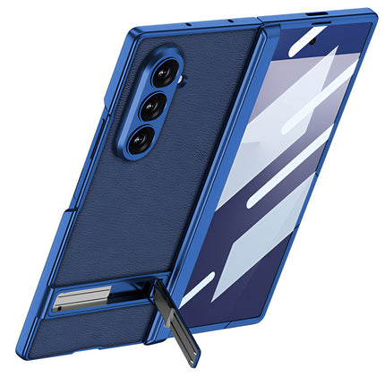 Kapa Leather Case with Stand and Hinge Protection Back Cover for Samsung Galaxy Z Fold7 / Fold 7 | Ultra Thin Full Body Protection Hard Cover (Blue)