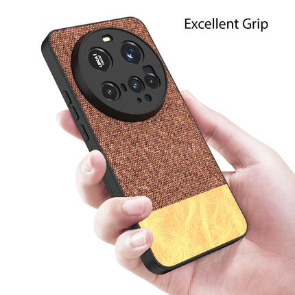 Kapa Soft Fabric & Leather Hybrid Protective Back Cover for Xiaomi 15 Ultra | Shockproof Slim Hard Anti Slip Back Case (Brown) - Mobizang