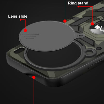 Kapa Tank Back Cover for Vivo X200 Pro (5G) | Inbuilt Ring + Slider Shockproof Lens Protection Bumper Back Case (Black)