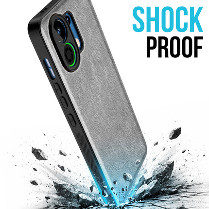 Kapa Tux Leather Back Cover for Oppo K13 Turbo / K13 Turbo Pro | Slim Shockproof Camera Protection Bumper Case (Grey)
