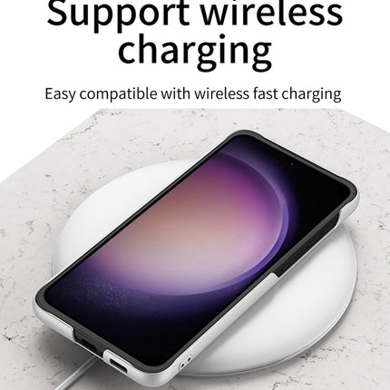 Kapa Ultra Thin Band + Stand Back Case for Samsung S25 | Slim Camera Lens Protection Cover with Kickstand (Silver)