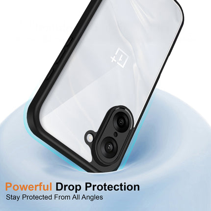 Kapa Hawkeye Clear Slim Tough Back Cover for OnePlus Nord CE 5 | Camera Lens Protector Anti Yellow Shockproof Clear Hybrid Case Cover (Black Sides)