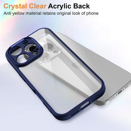 Kapa Hawkeye Clear Back Cover for Apple iPhone 16 Pro | Camera Lens Protector Shockproof Slim Clear Case Cover (Blue Sides)