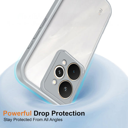 Kapa Hawkeye Clear Slim Tough Back Cover for Realme 15 Pro 5G | Camera Lens Protector Anti Yellow Shockproof Clear Hybrid Case Cover (Grey)