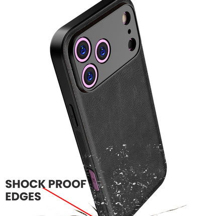 Kapa Tux Leather Back Cover for Apple iPhone 17 Pro | Slim Shockproof Camera Protection Bumper Case (Black)