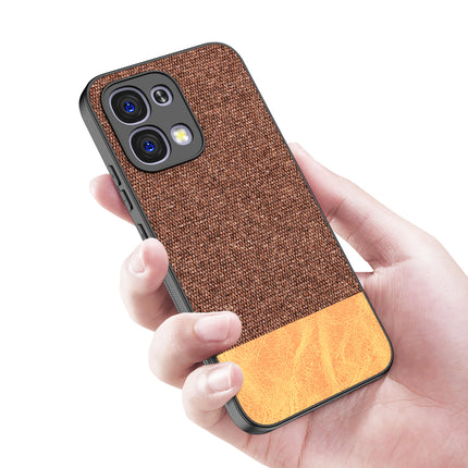 Kapa Soft Fabric & Leather Hybrid Protective Back Cover for Oppo F31 5G | Shockproof Slim Hard Anti Slip Back Case (Brown)