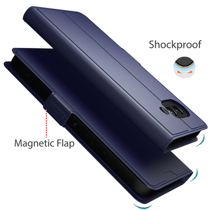 Kapa Noble Slim Magnetic Leather Flip Case Cover for Google Pixel 9A | Card Holder Stand Flip Wallet Case (Blue) - Mobizang