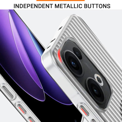 Kapa Matte Wave Grip Back Cover for Oppo Reno 13 Pro 5G | Ultra Slim [With Metal Buttons] Frosted Back Case (White) - Mobizang