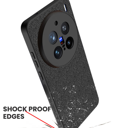Kapa Soft Full Fabric Protective Back Case Cover for Vivo X200 Pro (5G) | Shockproof Slim Hard Anti Slip Back Case (Black) - Mobizang