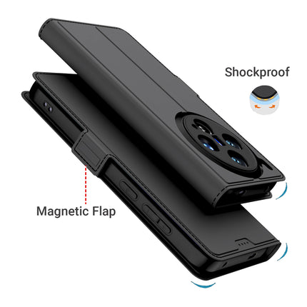 Kapa Noble Slim Magnetic Leather Flip Case Cover for Vivo X300 5G | Card Holder Stand Flip Wallet Case (Black) - Mobizang