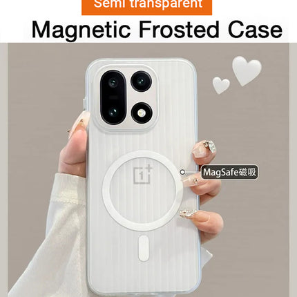 Kapa Wave Magnetic Frosted Grip Back Cover for OnePlus 15 | [MagSafe Compatible] Wireless charging, Slim, Metal Buttons Matte Finish Back Case (White)