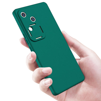 Kapa Matte Protective Lens Flexible Back Cover for Vivo V30 (5G) | Slim Silicone with Soft Lining Shockproof Full Body Bumper Case (Green)